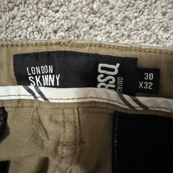 RSQ London Skinny Chino Pants Mens 30x32 Khaki Stretch Flat Front Casual - Picture 4 of 11